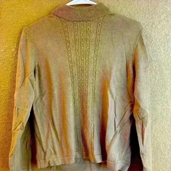 Appleseeds lightweight beige mock turtleneck sweater women’s sz medium petite - Picture 1 of 5